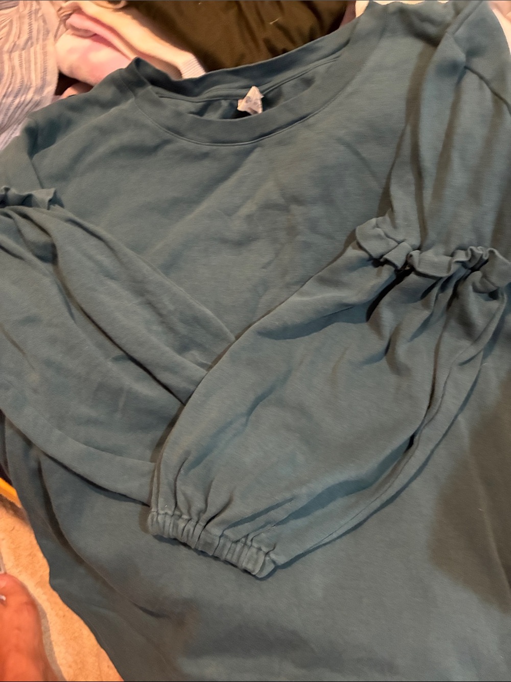 kate quinn Teal Crewneck Pullover